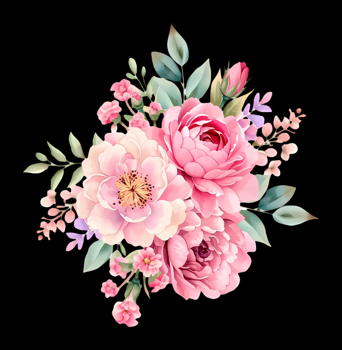 Floral corner top right